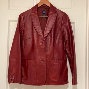 Vintage Gap Red Leather Jacket